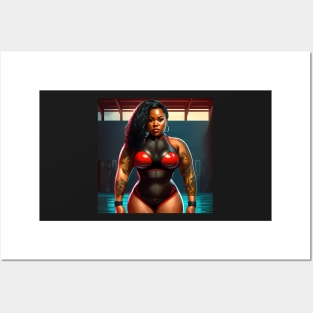 Summer Vibes, Curvy Summer, Curvy and Beautiful Superwoman lifter. Bodybuilder. Female are strong. Sticker Posters and Art